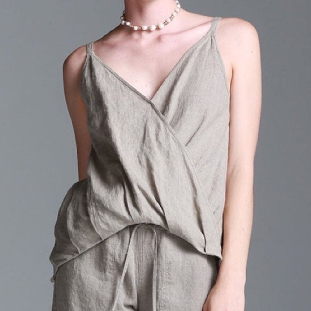 Velia Sierra Alma Linen Blouse in Natural - MEDIUM